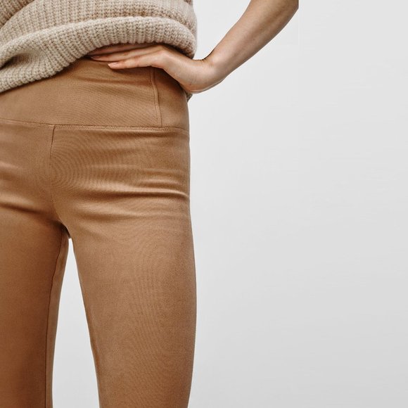 wilfred free daria faux suede tan leggings medium - Picture 1 of 9